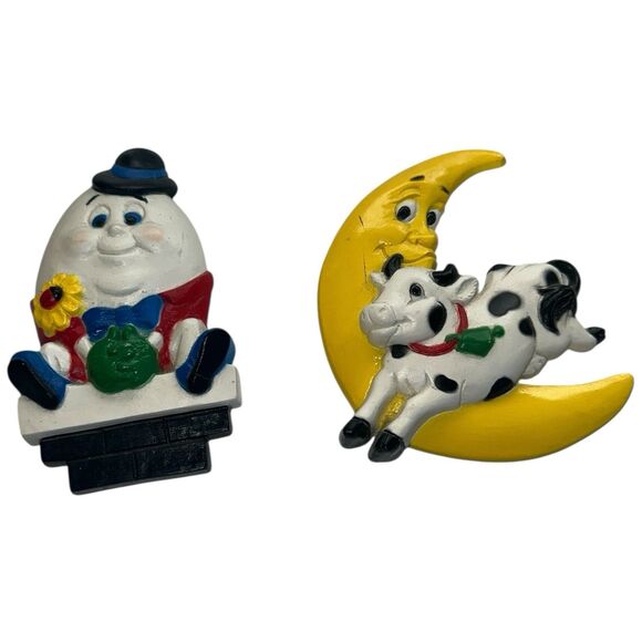 Homco Burwood Vintage Nursery Wall Plaques Humpty Dumpty Cow Moon Decor - Picture 7 of 8